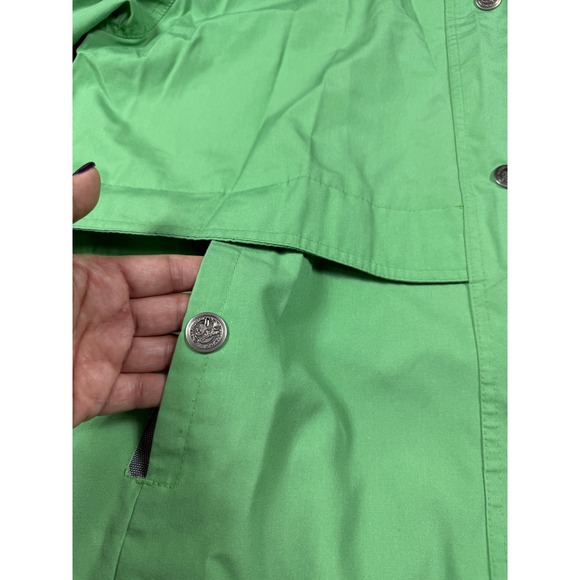 VTG 90s Current Seen Green Waterproof Fisherman Rain Jacket Hooded Coastal XL - Picture 6 of 10